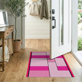Pink Vibrant Pink Geometric Area Rug