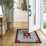 Red Ludo Board Game Area Rug