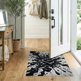 Explosive Black Ink Splash Abstract Area Rug