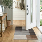 Modern Grey Block Geometric Area Rug
