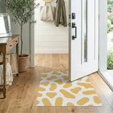 Yellow Organic Blobs Abstract Area Rug