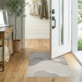 Beige and Neutral Abstract Beige Wave Area Rug