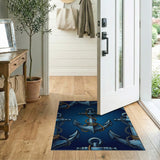 Blue Anchor Nautical Rope Rug