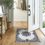 Black and White Elegant Black White Persian Mandala Area Rug