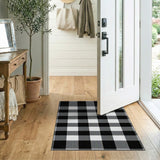 Rustic Farmhouse Black and White Black White Checkered Rustic Farmhouse Rug
