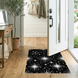 Starry Cosmos Black White Area Rug