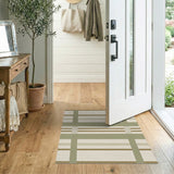 Sage Green Beige Plaid Area Rug