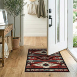 Red Southwestern Geometric Southwestern Area Rug