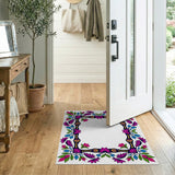 Vibrant Multi-Color Floral Border Area Rug