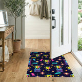 Neon Pixel Trophy Arcade Washable Area Rug