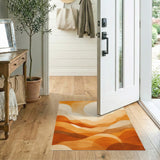 Abstract Orange Waves Area Rug