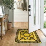 Traditional Persian Vibrant Yellow Persian Floral Area Rug