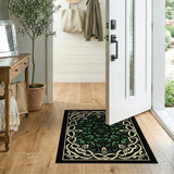 Ornate Green Foliage Persian Area Rug