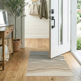 Layered Abstract Waves Area Rug