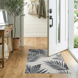 Black Palm Frond Coastal Area Rug