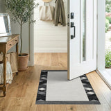 Geometric Modern Black and White Black White Geometric Border Area Rug