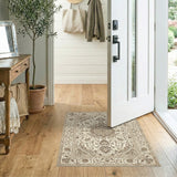 Traditional Persian Beige Persian Floral Medallion Area Rug