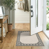 Vintage Ornate Floral Frame Area Rug