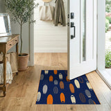 Navy Surfboard Coastal Area Rug