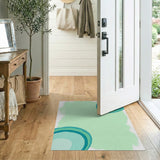 Teal Mint Abstract Arcs Area Rug