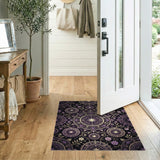 Purple Mandala Star Floral Area Rug
