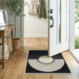 Black White Geometric Eclipse Area Rug