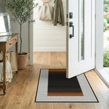 Orange Plaid Gradient Black Area Rug