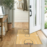 Beige and Neutral Tan Basketball Court Area Rug