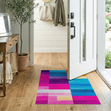 Vibrant Multi-Color Geometric Stripe Rug