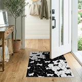 Celestial Cats Black White Area Rug