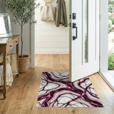 Purple Marble Vein Abstract Area Rug