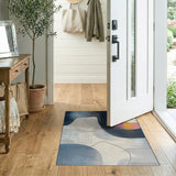 Abstract Geometric Blue Multi-Color Area Rug