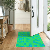 Vibrant Green Hexagon Geometric Area Rug