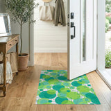 Vibrant Green Overlapping Bubbles Area Rug