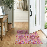 Multi-color and Patterns Vibrant Pink Floral Swirl Area Rug