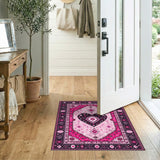 Pink Heart Floral Vintage Area Rug