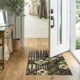 Rustic Green Farmhouse Patchwork Rug