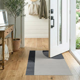 Abstract Black White Wave Area Rug