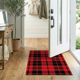 Rustic Farmhouse Red Classic Red Black Buffalo Plaid Area Rug