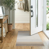 Modern Beige Grey Striped Area Rug