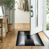 Black White Geometric Tunnel Illusion Rug