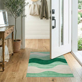 Serene Green Wave Area Rug