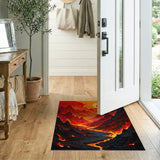 Surreal Fiery Lava Mountains Area Rug