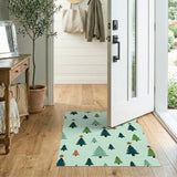 Whimsical Christmas Trees Stars Area Rug