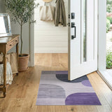 Geometric Modern Purple Grey Geometric Modern Area Rug