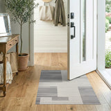 Geometric Modern Modern Grey Geometric Stripe Area Rug