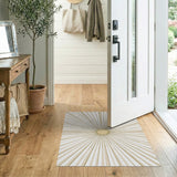Gold and Silver Geometric Modern Golden Sunburst Geometric Area Rug