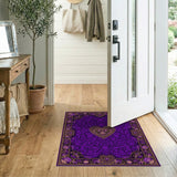 Purple Floral Heart Area Rug