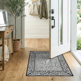 Ornate Floral Border Swirl Area Rug