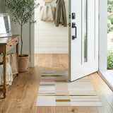 Gold Accent Geometric Beige Area Rug